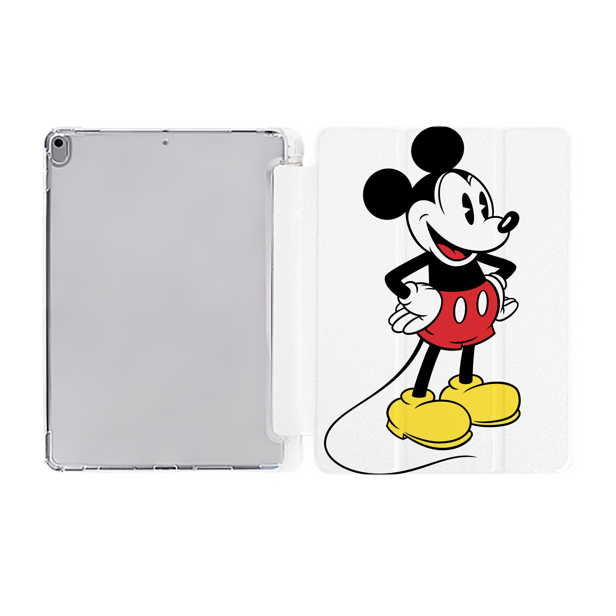 ミッキーマウス Mickey Mouse IPad ケース ペン収納付き 三つ折りスタンド PUレザー×シリコン 対応機種9.5/10.5/10.9インチ
